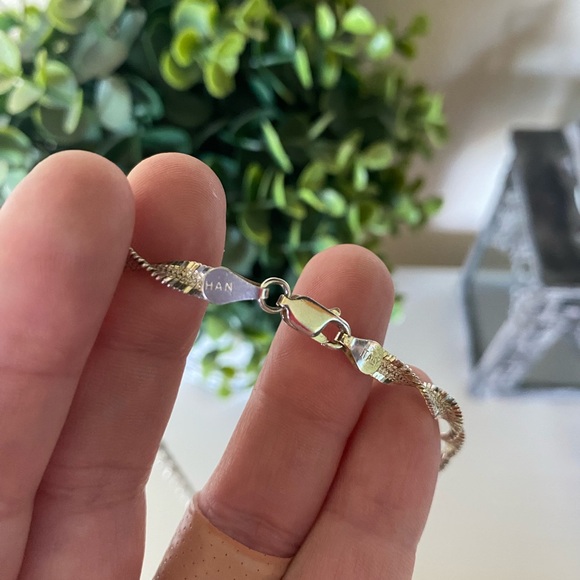 VTG Helen Andrews 925 STERLING SILVER HERRINGBONE TWISTED ITALY CHAIN NECKLACE - Picture 5 of 8